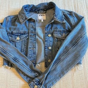 Zara cropped denim jacket